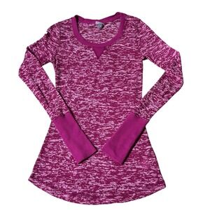 Vanity Essentials Womens Gorpcore Granola Girl Space Dye Waffle Thermal Top M